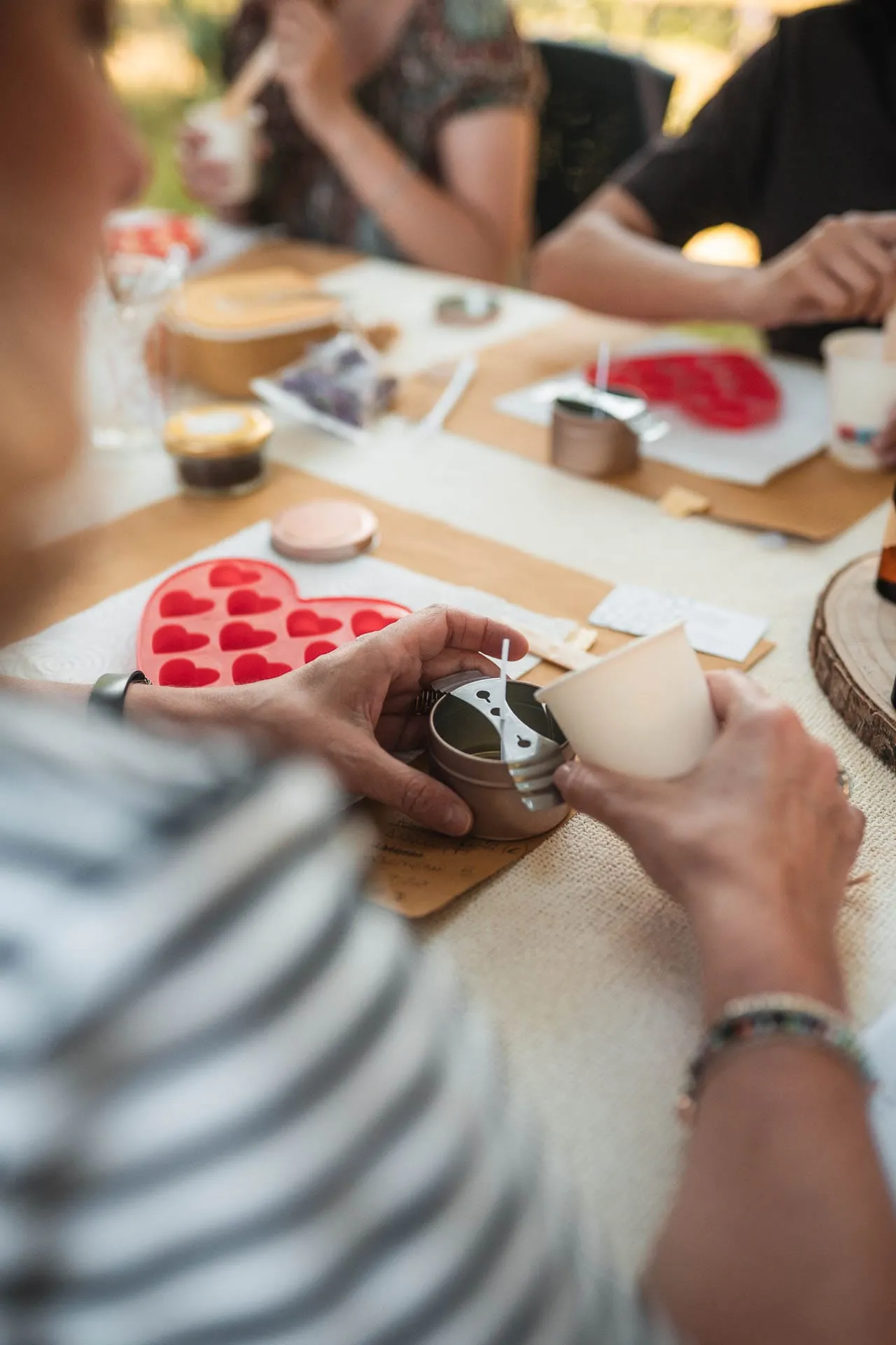 Hands at work during a creative workshop